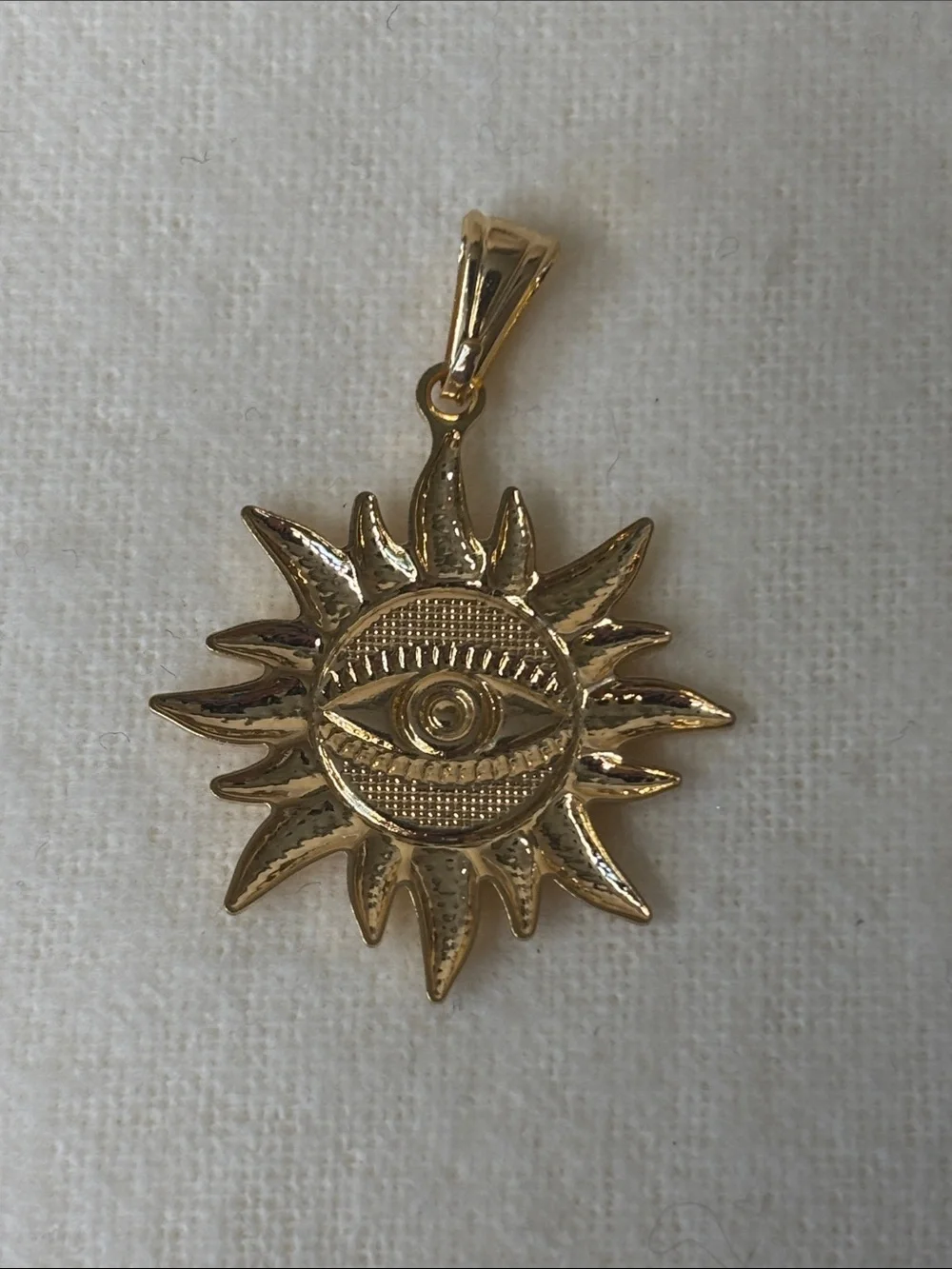 Evil Eye Sun Pendant 18k Yellow Gold Filled